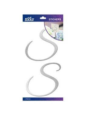 Sticko Elegant Silver Foil Monogram Stickers-S